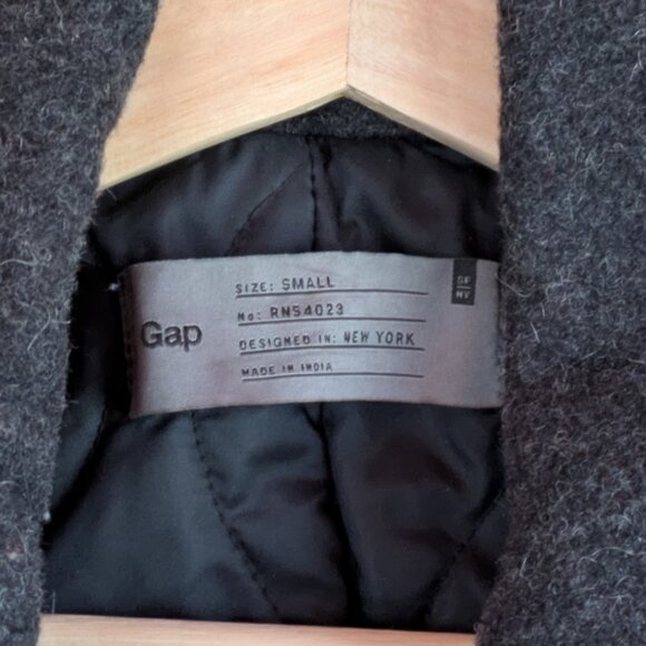 GAP Wool-Blend Peacoat | Small | Charcoal Grey | Double-Breasted | Inside Pocket - Picture 2 of 6